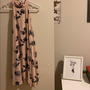 Floral High Neck Mini Dress